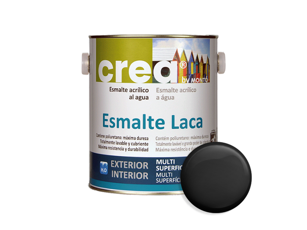CREA ESMALTE LACA MATE NEGRO 500ML & CREA ESMALTE LACA MATE NEGRO 2.5L
