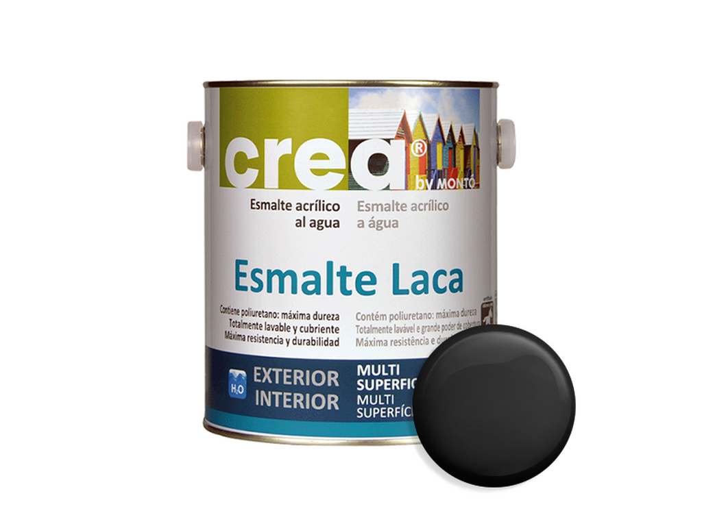 CREA ESMALTE LACA SATINADO NEGRO 500ML & CREA ESMALTE LACA SATINADO NEGRO 2.5L