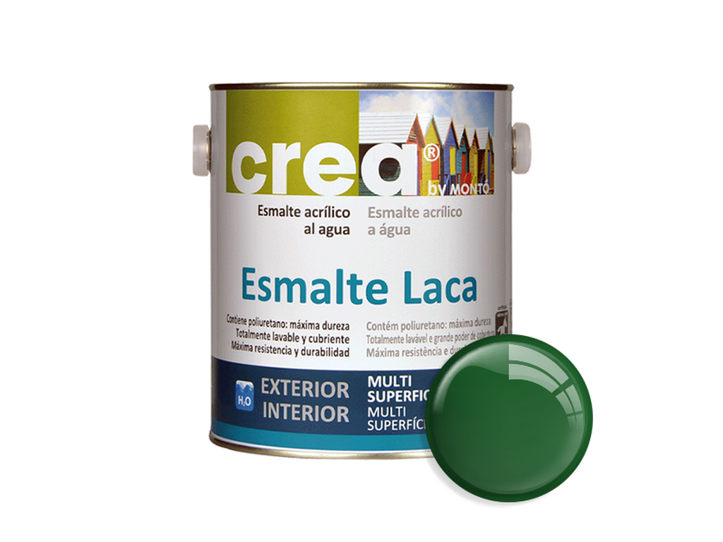 CREA ESMALTE LACA BRILLO VERDE PRIM.2.5L & CREA ESMALTE LACA BRILLO VERDE PRI.500ML