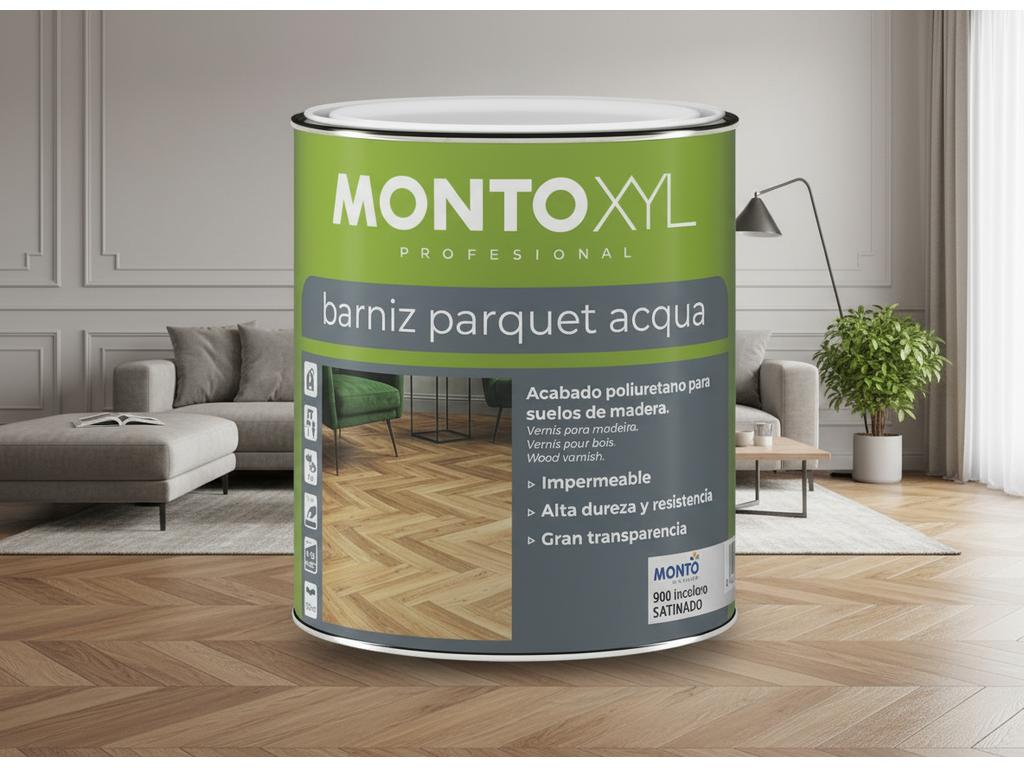 Montoxyl Barniz Parquet Acqua Mate | Barniz al Agua para Parquet | Alta Resistencia y Acabado Mate Natural (1)