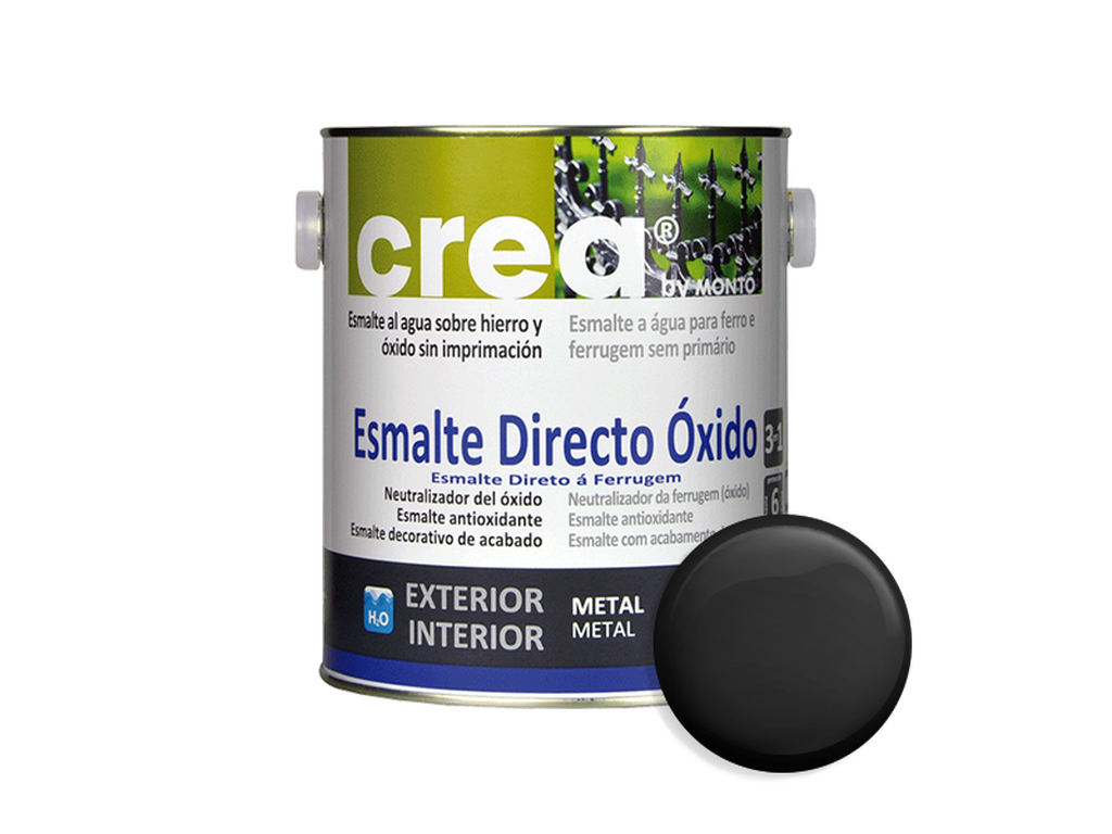CREA ESMALTE DIRECTO OXIDO NEGRO 500ML & CREA ESMALTE DIRECTO OXIDO NEGRO 2.5L