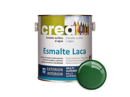 CREA ESMALTE LACA BRILLO VERDE PRIM.2.5L & CREA ESMALTE LACA BRILLO VERDE PRI.500ML