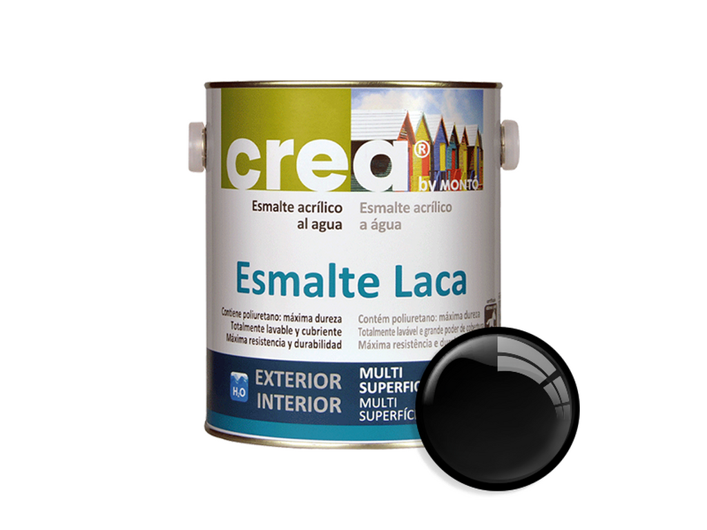 CREA ESMALTE LACA BRILLO NEGRO 2.5L & CREA ESMALTE LACA BRILLO NEGRO 500ML
