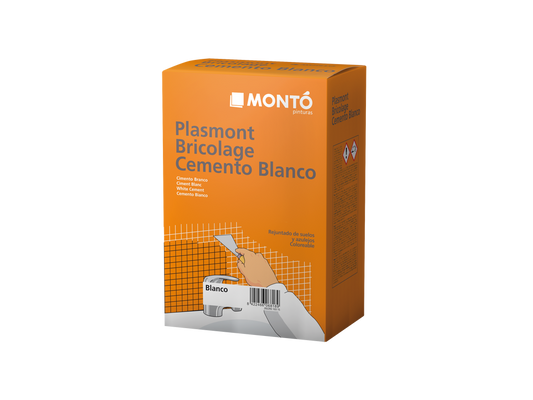Plasmont Bricolage Cemento Blanco | Mortero de Reparación en Polvo | Acabado Blanco Interior/Exterior