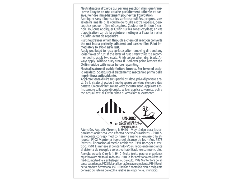 Neutralizante de óxido: Oxifin (1)