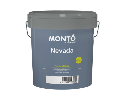 Nevada | Pintura Plástica Mate Blanca | Buena Blancura y Rendimiento para Paredes y Techos (Blanco)