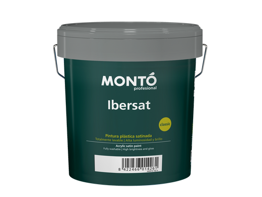 Ibersat | Pintura Plástica Satinada para Paredes y Techos | Buena Cubrición y Alta Lavabilidad (Blanco)