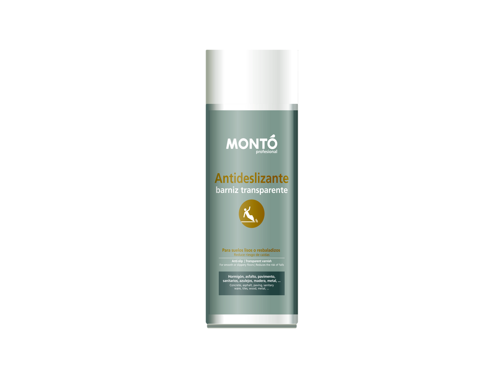 Spray Antideslizante Transparente | Montospray Barniz Mate | Para Suelos Húmedos (Madera, Azulejo, Metal) | Seguridad Anti-Caídas
