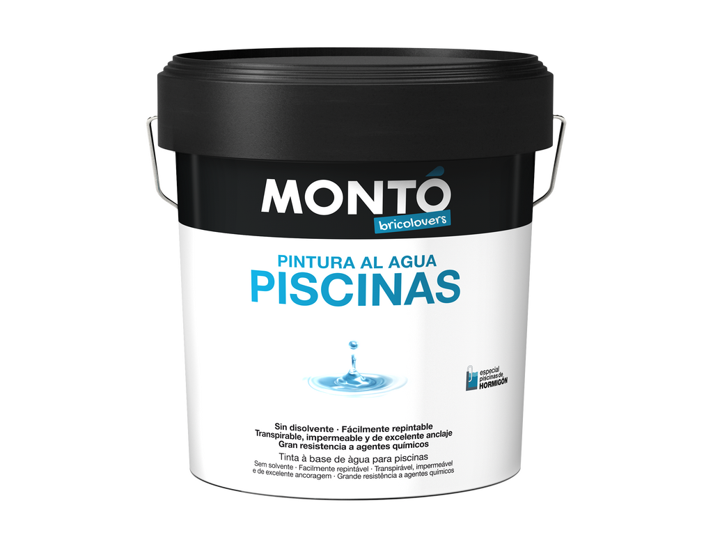 Pintura para Piscinas Bricolovers | Base Agua, Resistente al Cloro y Agua Salada, Acabado Semimate y Antialgas | Ideal para Piscinas de Hormigón o Cemento (Blanco Caribe o Azul Polinesia)