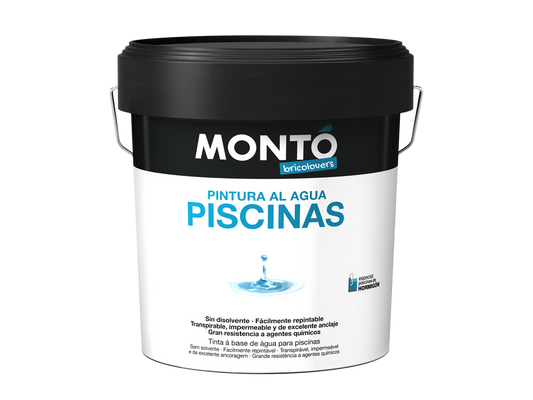 Pintura para Piscinas Bricolovers | Base Agua, Resistente al Cloro y Agua Salada, Acabado Semimate y Antialgas | Ideal para Piscinas de Hormigón o Cemento (Blanco Caribe o Azul Polinesia)