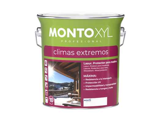 Montoxyl Climas Extremos Satinado | Lasur al Agua para Exterior | Protección UV y Acabado Satinado Natural (Incoloro)