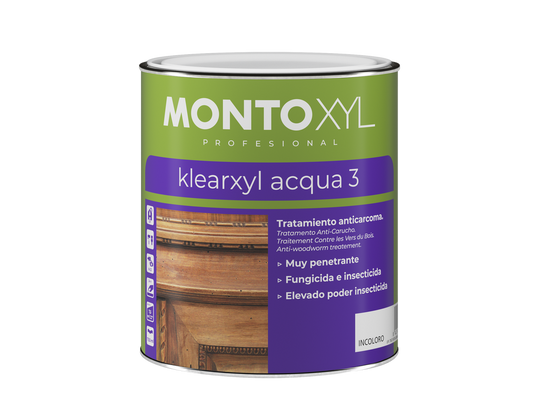 Montoxyl Anticarcoma Klearxyl Aqua 3 | Protector al Agua para Madera | Prevención contra Carcoma, Termitas y Hongos
