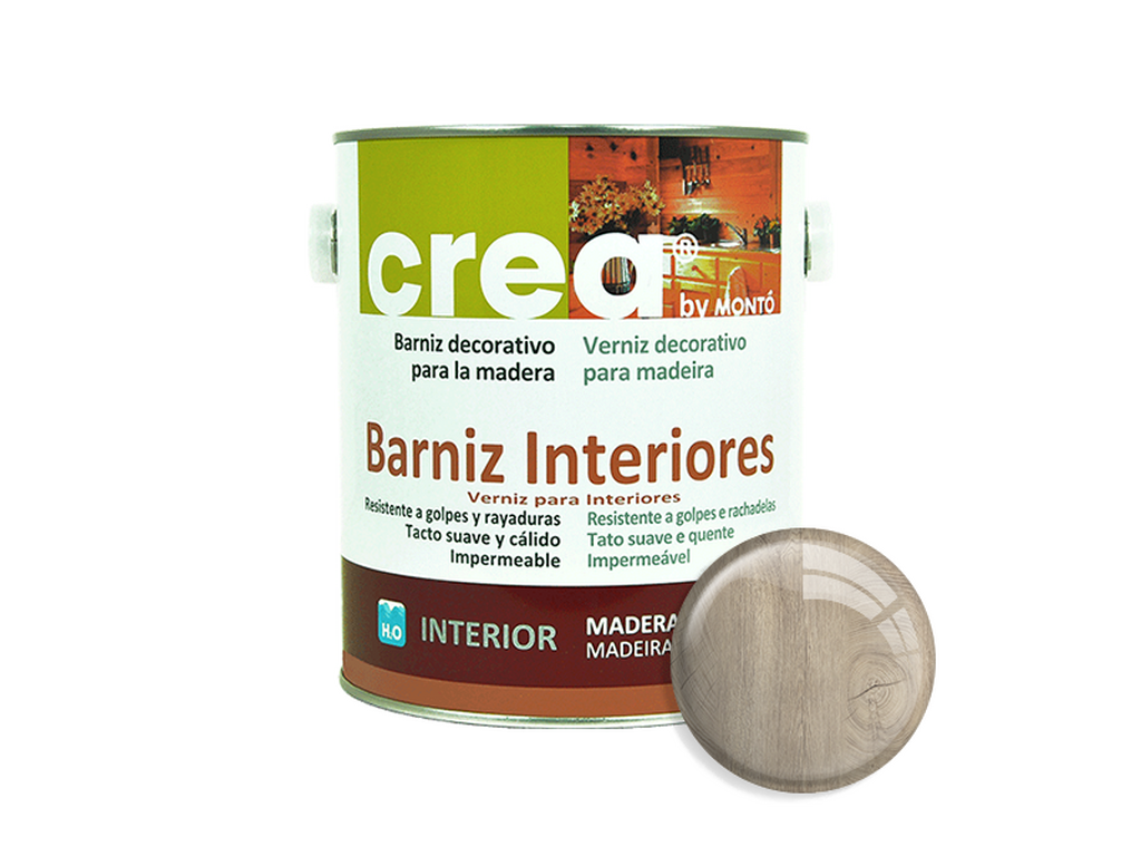 CREA BARNIZ INTERIOR BRILLO ROBLE 500ML & CREA BARNIZ INTERIOR BRILLO ROBLE 2.5L
