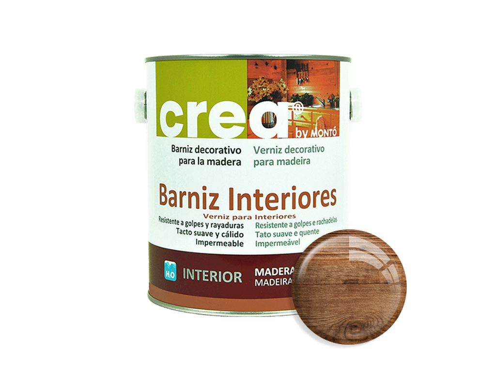CREA BARNIZ INTERIOR BRI.CASTAÑO 500ML & CREA BARNIZ INTERIOR BRI.CASTAÑO 2.5L