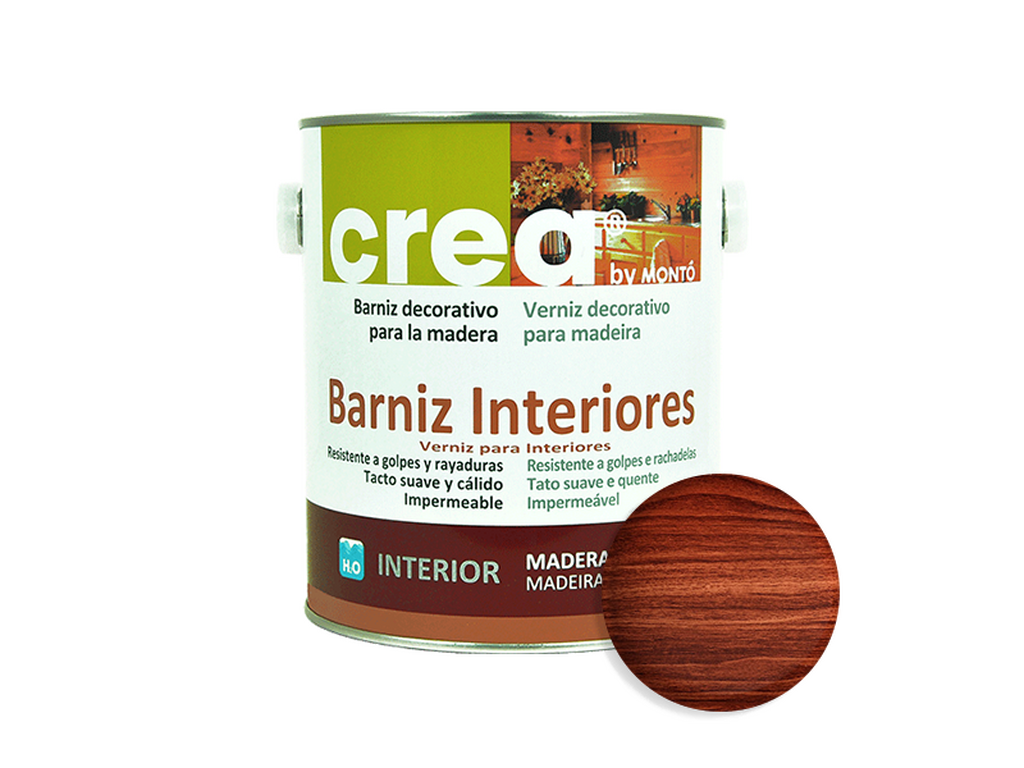 CREA BARNIZ INTERIOR MATE CAOBA 500ML & CREA BARNIZ INTERIORES MATE CAOBA 2.5L