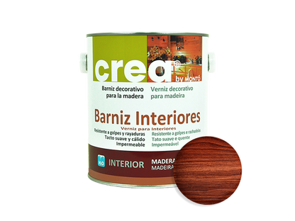 CREA BARNIZ INTERIOR MATE CAOBA 500ML & CREA BARNIZ INTERIORES MATE CAOBA 2.5L