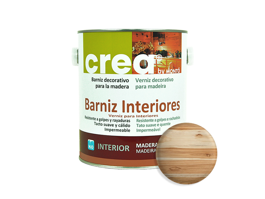 CREA BARNIZ INTERIOR MATE TECA 500ML & CREA BARNIZ INTERIOR MATE TECA 2.5L